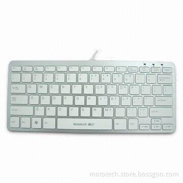 White Ultra Slim Multimedia Keyboard in Mac Style, with Laser Inscribed Letters